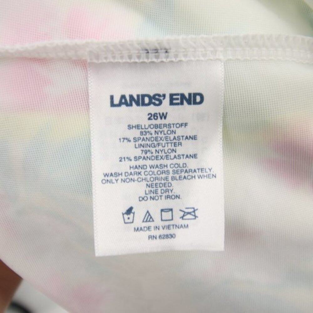 NWT Lands End Floral Yellow One Shoulder Tankini Swim Top Size 26W - Picture 10 of 11